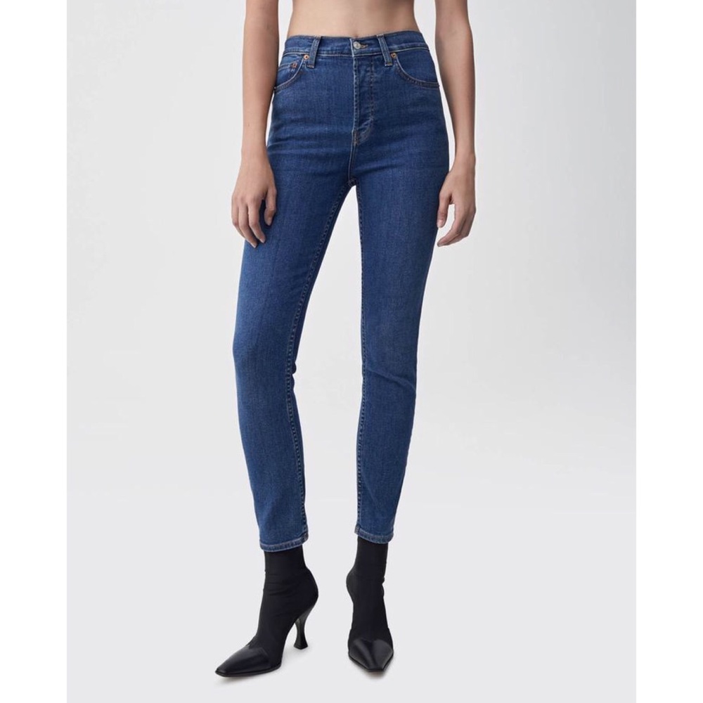 RE/DONE High Rise Ankle Crop Stretch Size 27